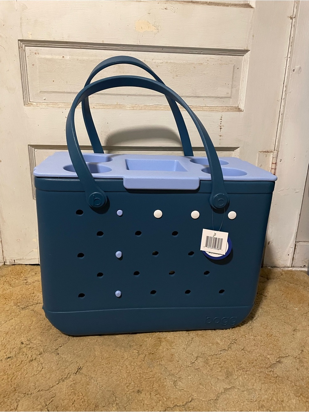 Bogg Bag Coastal Blue Tote with Light Blue Lid